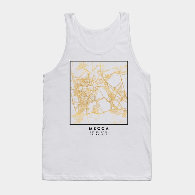 MECCA SAUDI ARABIA CITY STREET MAP ART Tank Top by deificusArt